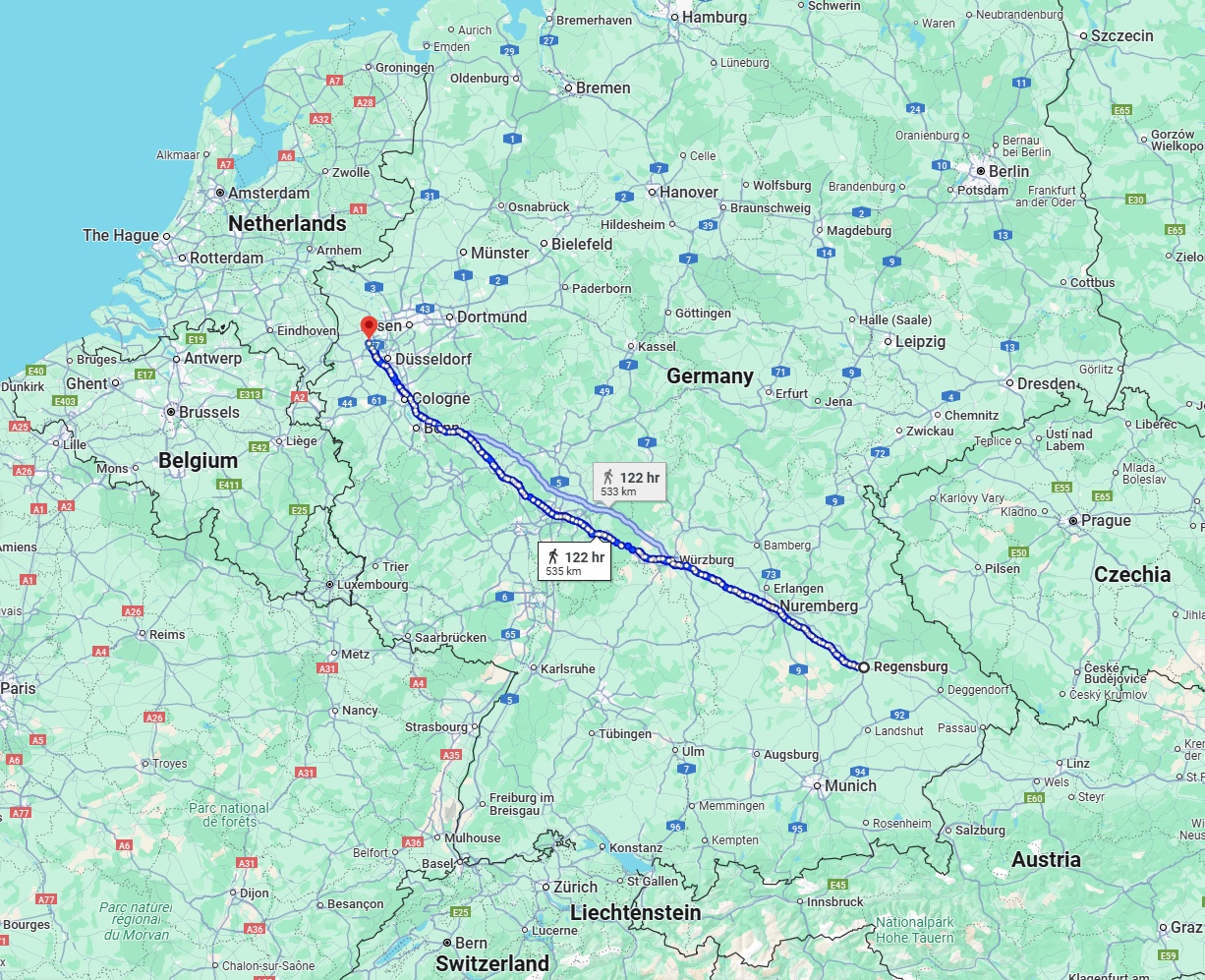 Anreise von Regensburg Zu Krefeld Über 