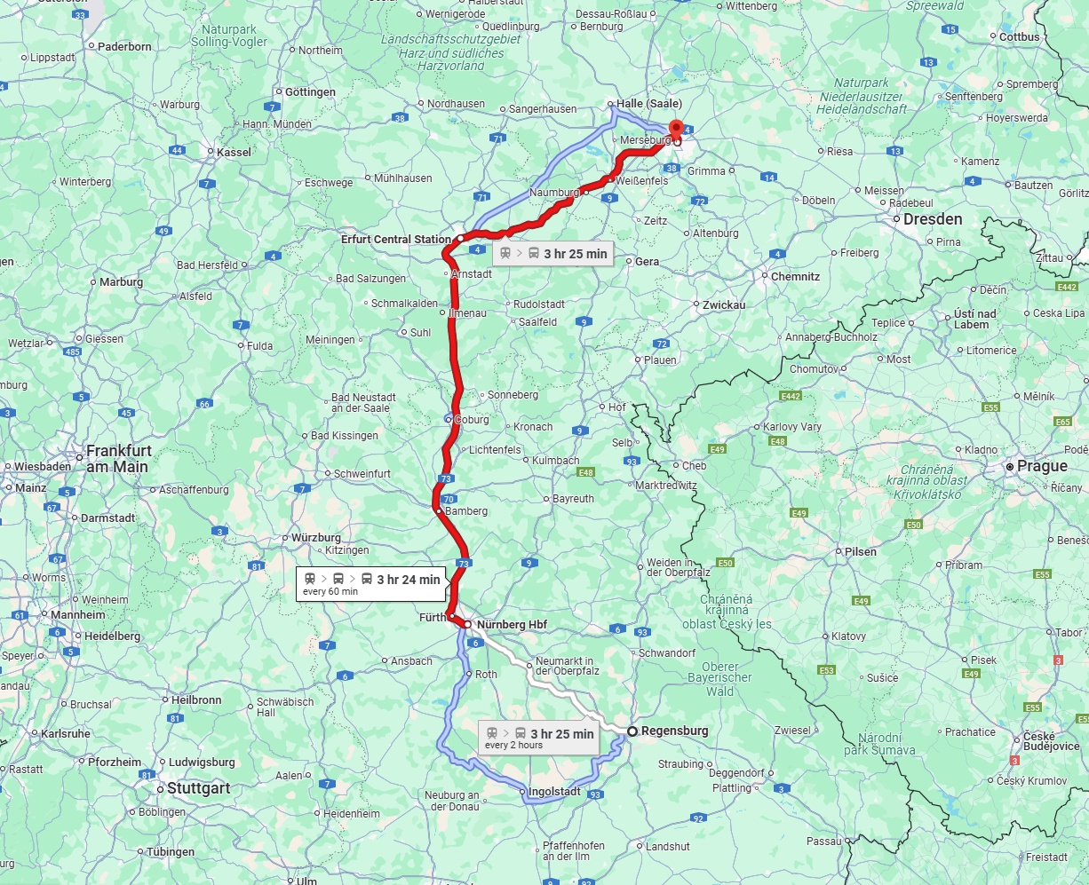 Anreise von Regensburg Zu Leipzig Über 