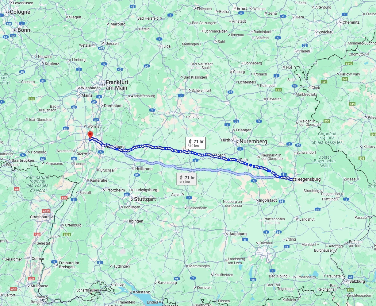 Anreise von Regensburg Zu Ludwigshafen am Rhein Über 