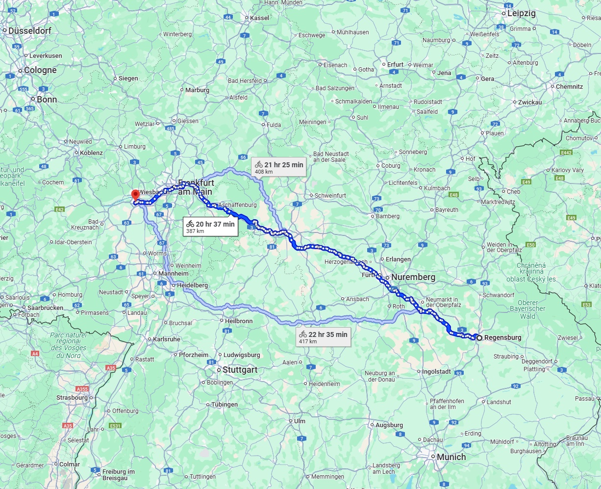 Anreise von Regensburg Zu Mainz Über 
