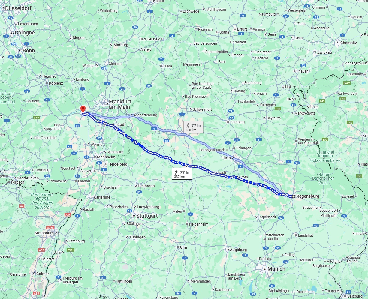 Anreise von Regensburg Zu Mainz Über 