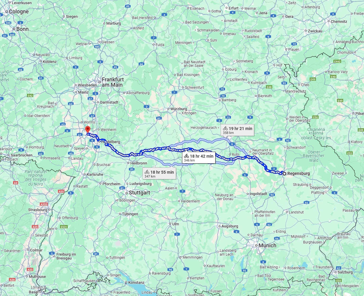 Anreise von Regensburg Zu Mannheim Über 