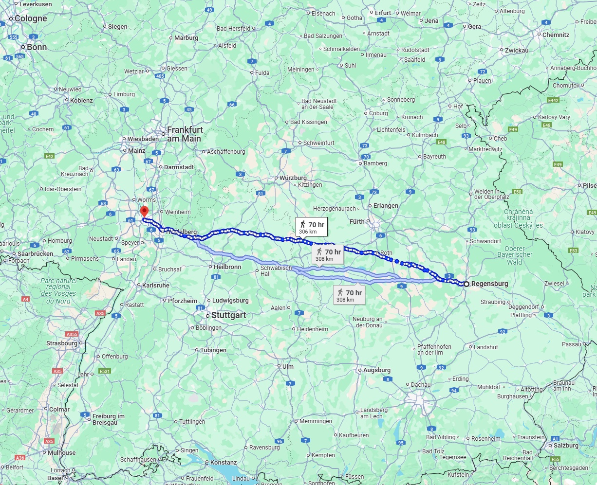 Anreise von Regensburg Zu Mannheim Über 