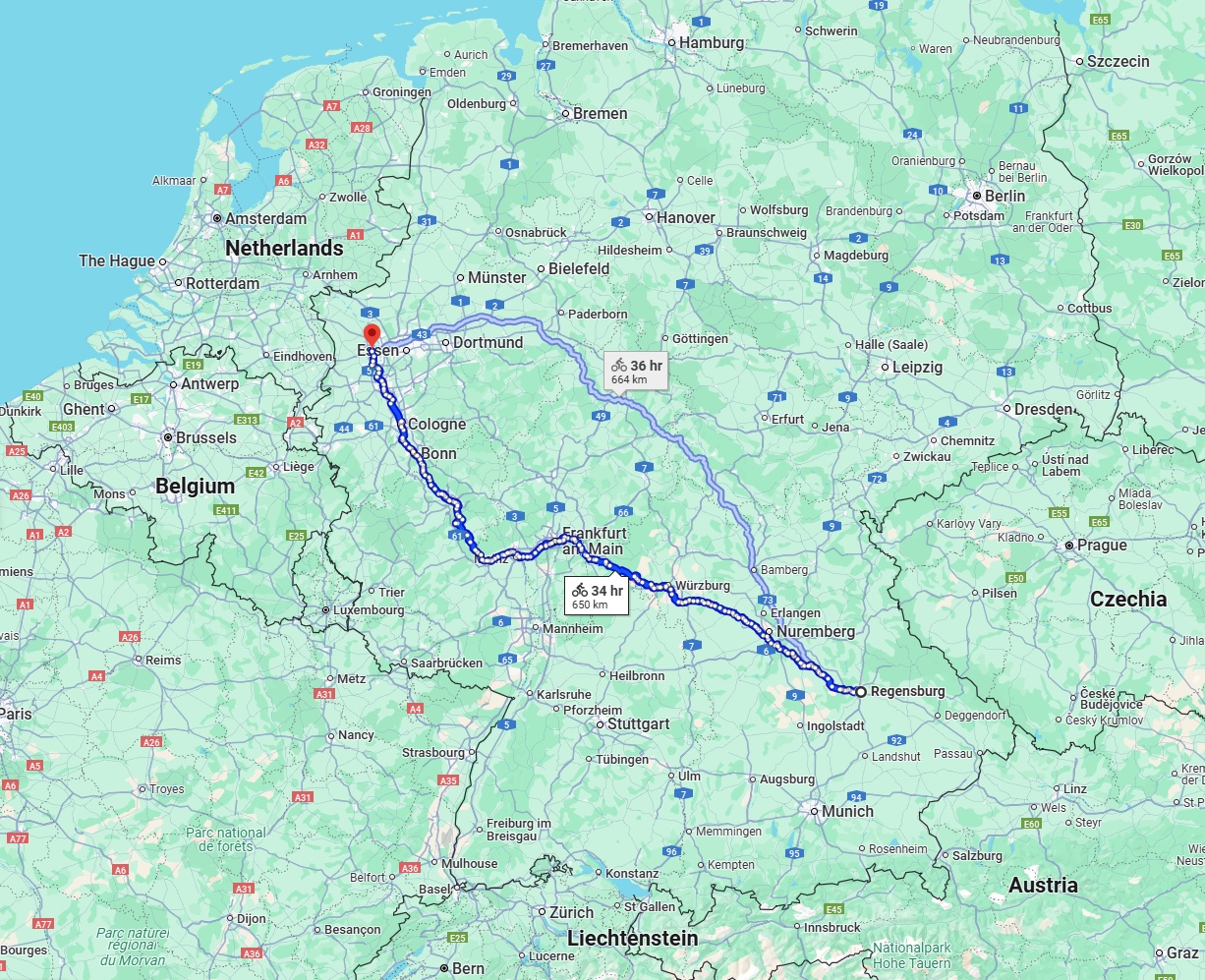 Anreise von Regensburg Zu Moers Über 