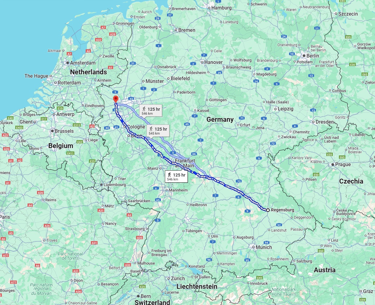 Anreise von Regensburg Zu Moers Über 