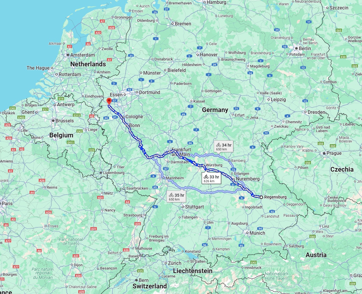 Anreise von Regensburg Zu Mönchengladbach Über 