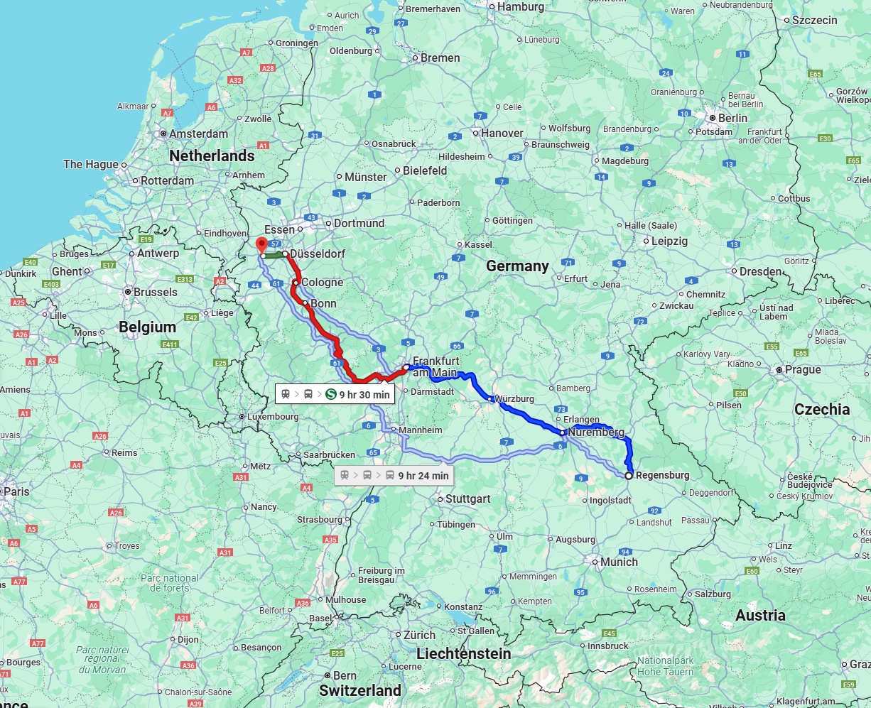 Anreise von Regensburg Zu Mönchengladbach Über 