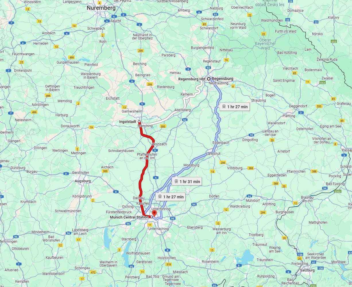 Anreise von Regensburg Zu München Über 