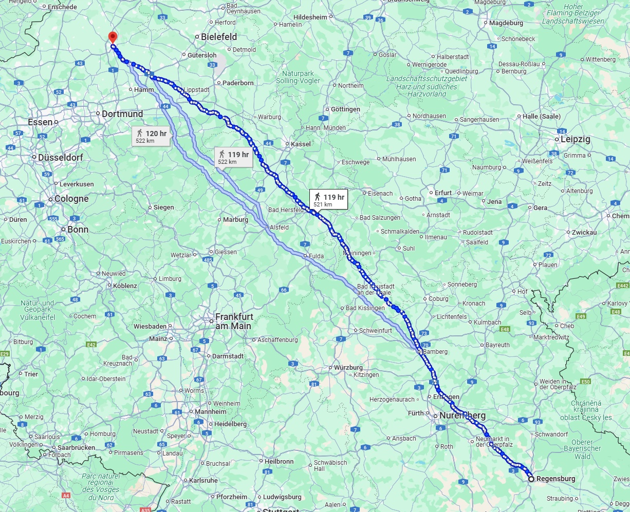 Anreise von Regensburg Zu Münster Über 