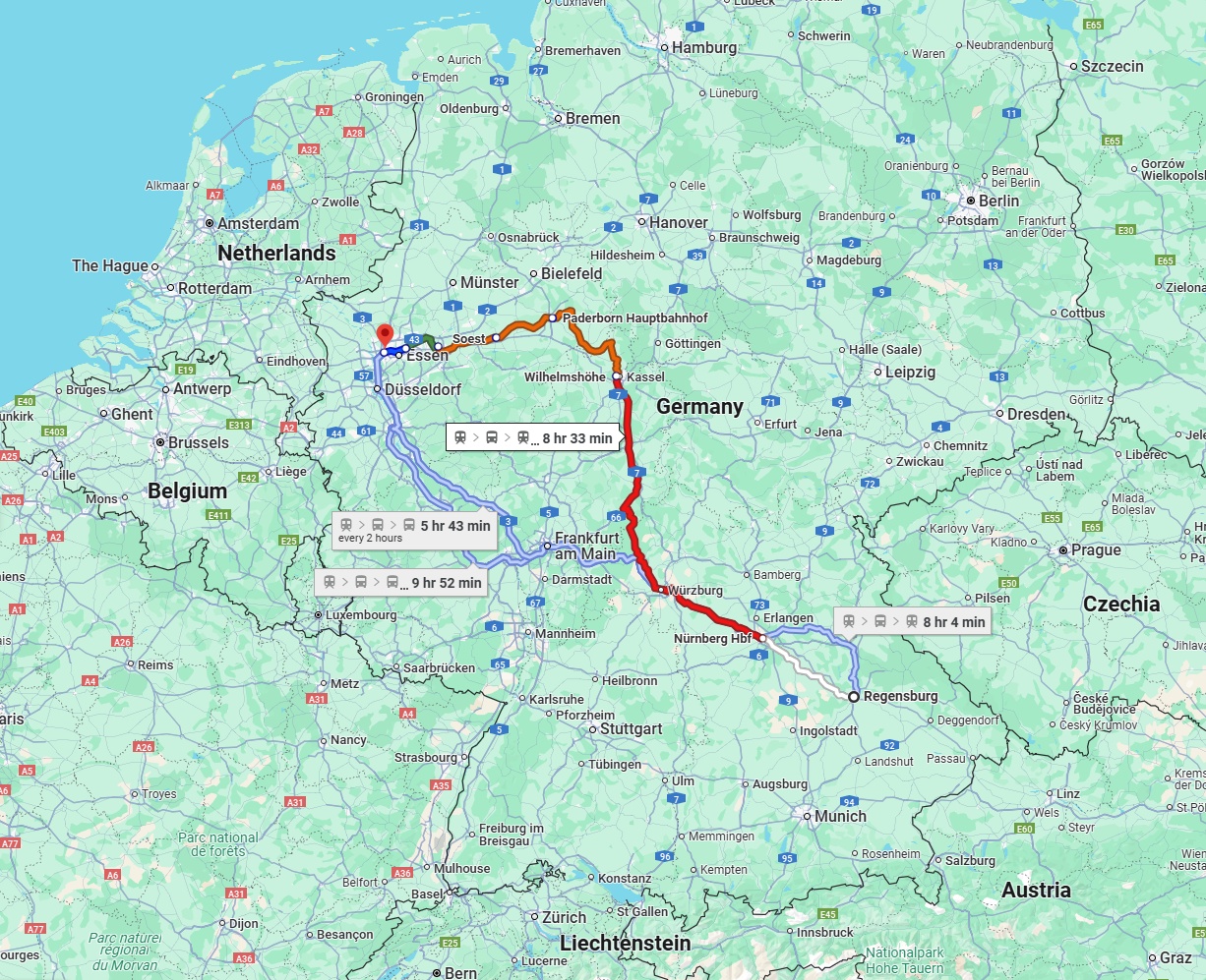 Anreise von Regensburg Zu Oberhausen Über 