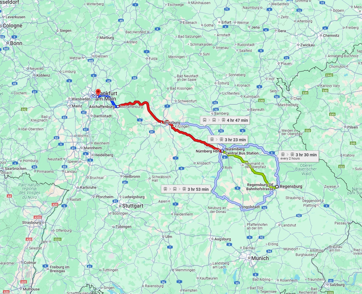 Anreise von Regensburg Zu Offenbach am Main Über 