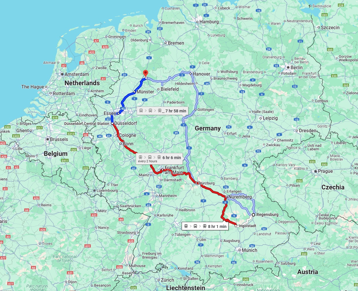 Anreise von Regensburg Zu Osnabrück Über 