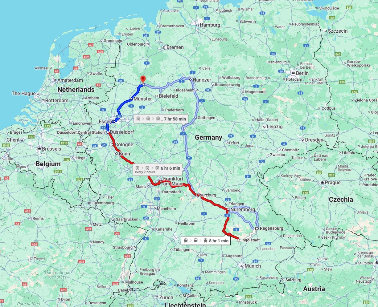 Anreise von Regensburg Zu Osnabrück Über 