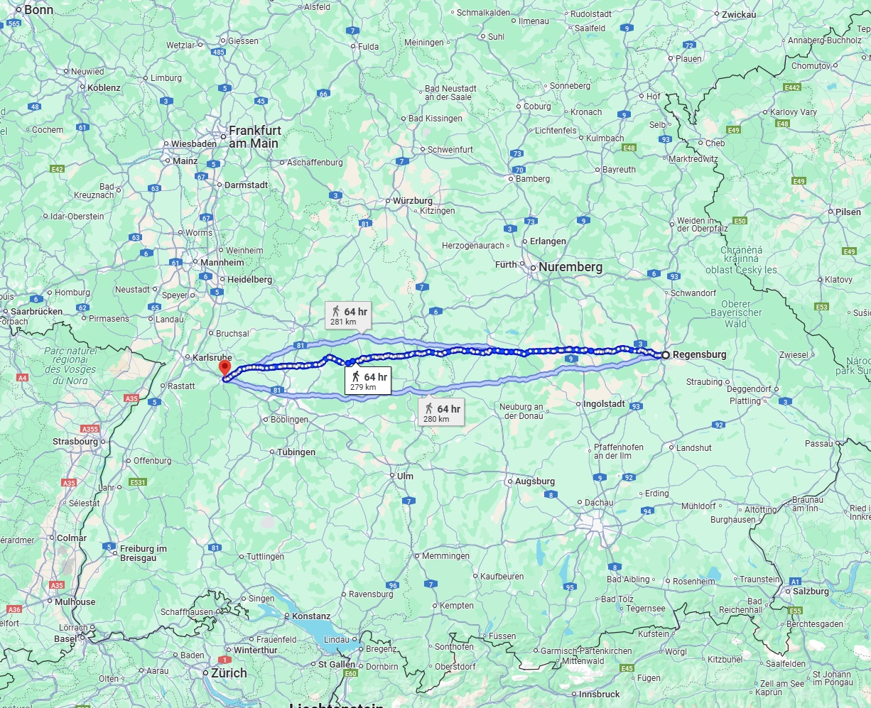 Anreise von Regensburg Zu Pforzheim Über 