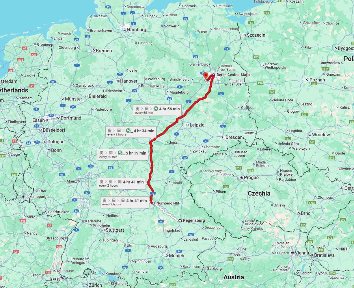 Anreise von Regensburg Zu Potsdam Über 