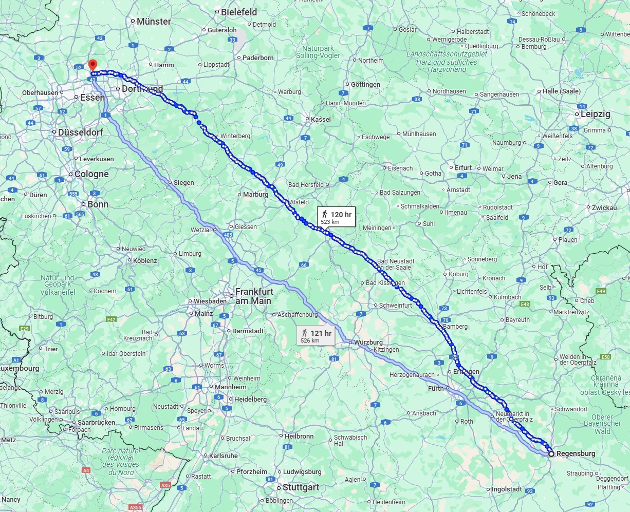 Anreise von Regensburg Zu Recklinghausen Über 