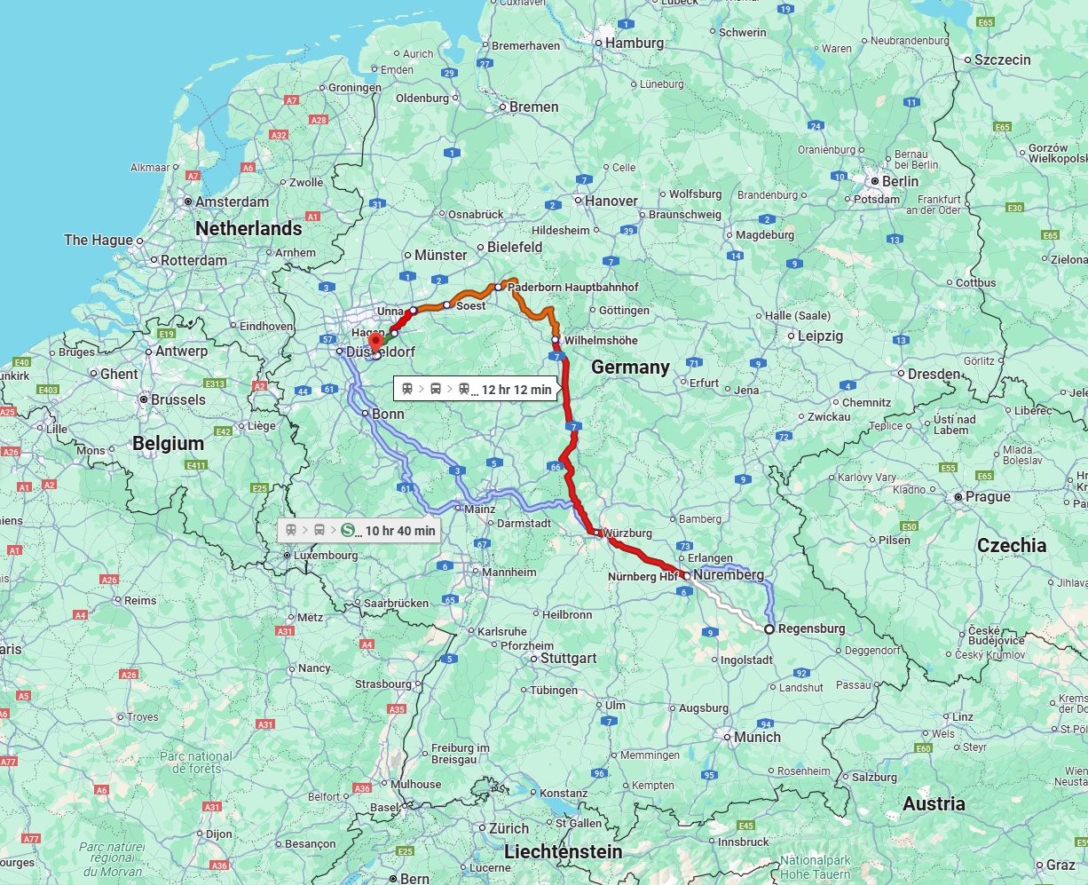 Anreise von Regensburg Zu Remscheid Über 