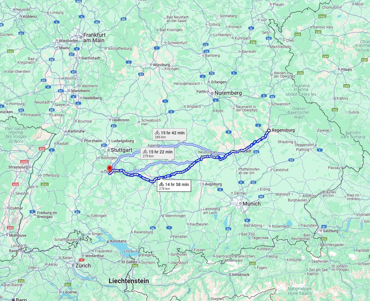 Anreise von Regensburg Zu Reutlingen Über 