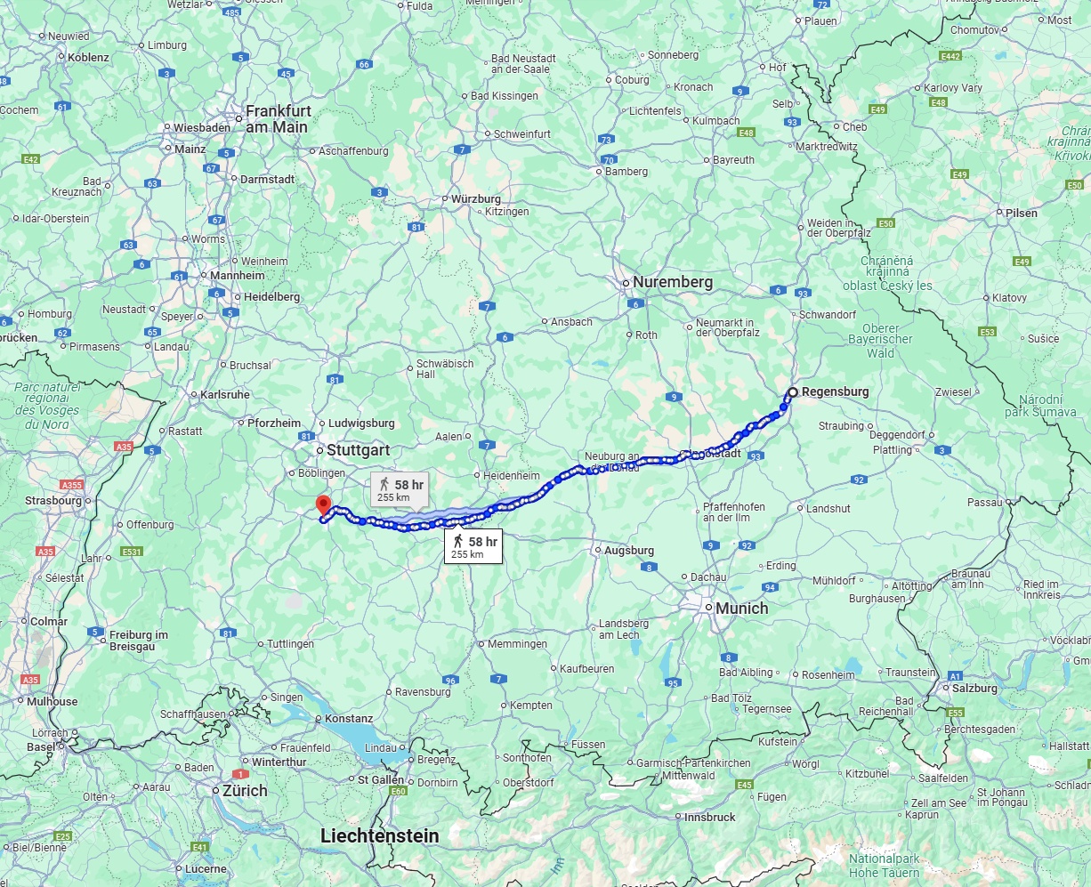 Anreise von Regensburg Zu Reutlingen Über 