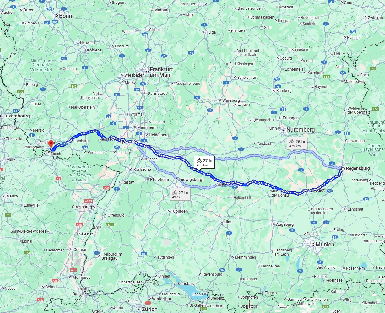 Anreise von Regensburg Zu Saarbrücken Über 