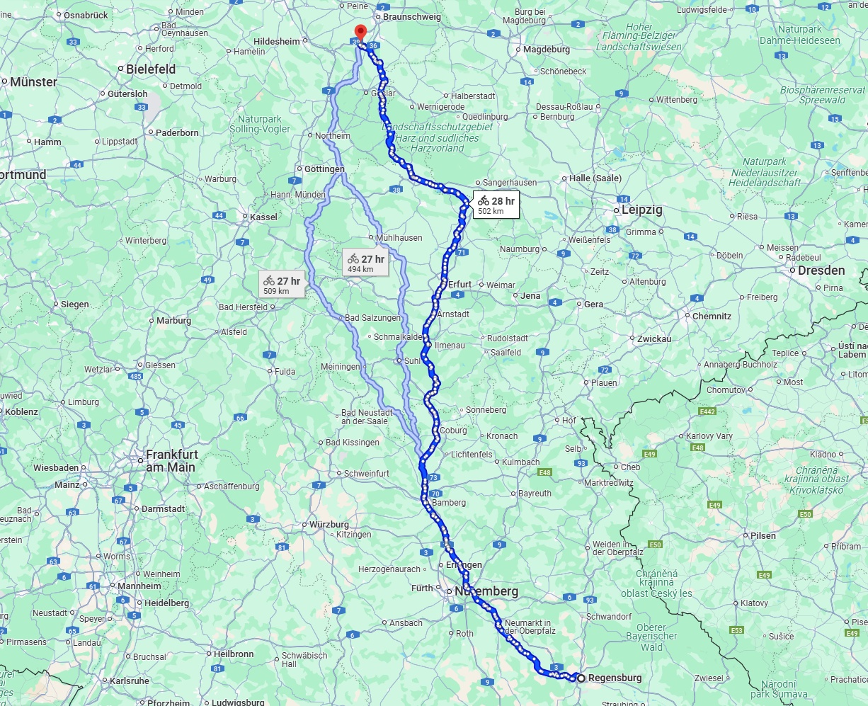 Anreise von Regensburg Zu Salzgitter Über 