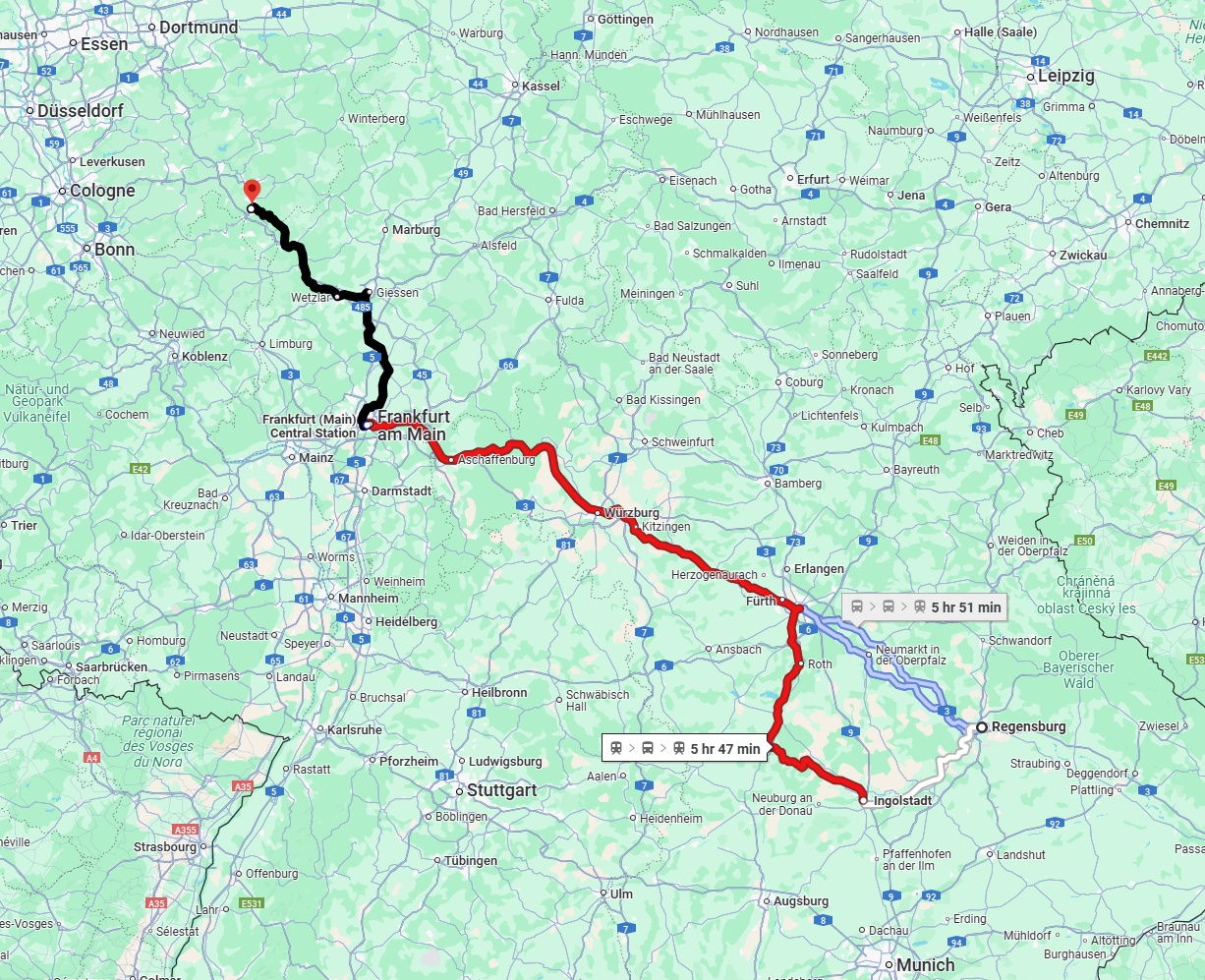 Anreise von Regensburg Zu Siegen Über 
