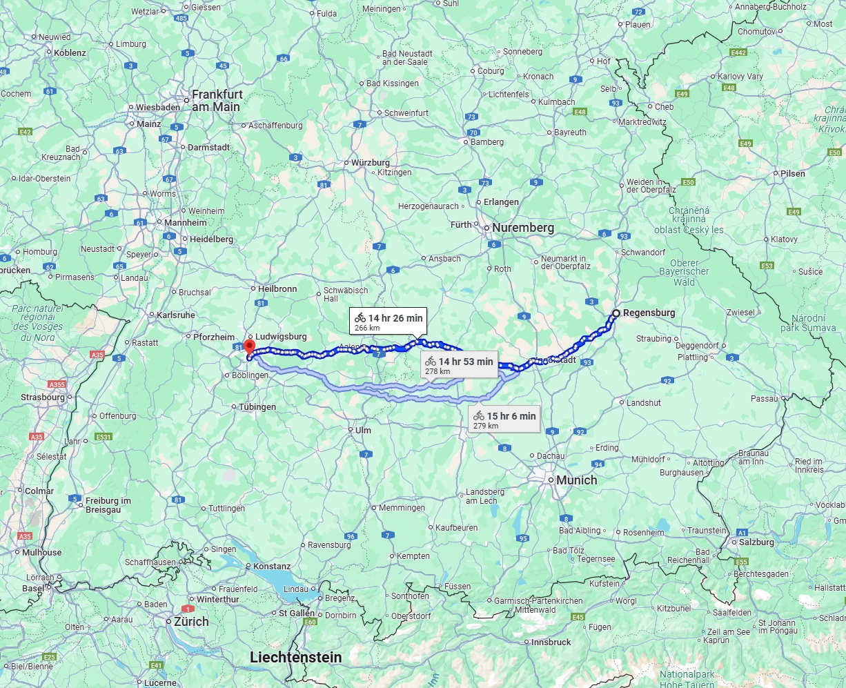 Anreise von Regensburg Zu Stuttgart Über 