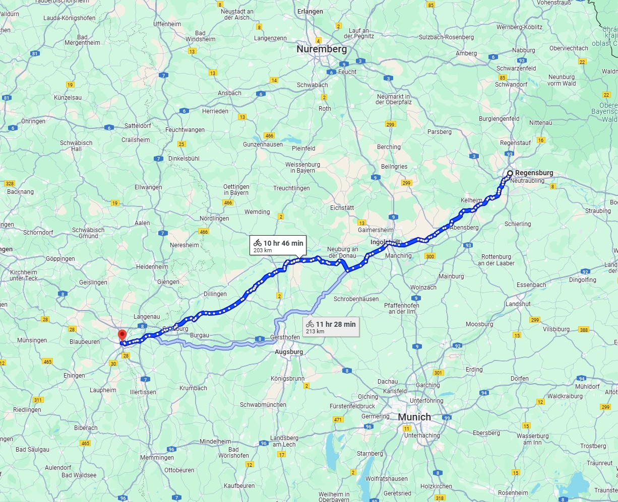 Anreise von Regensburg Zu Ulm Über 