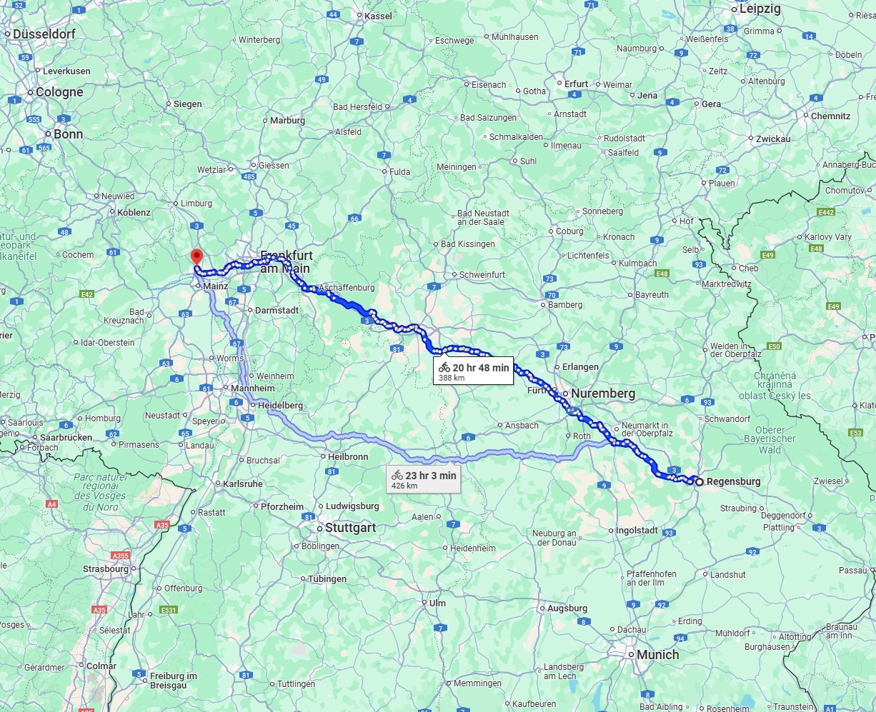 Anreise von Regensburg Zu Wiesbaden Über 