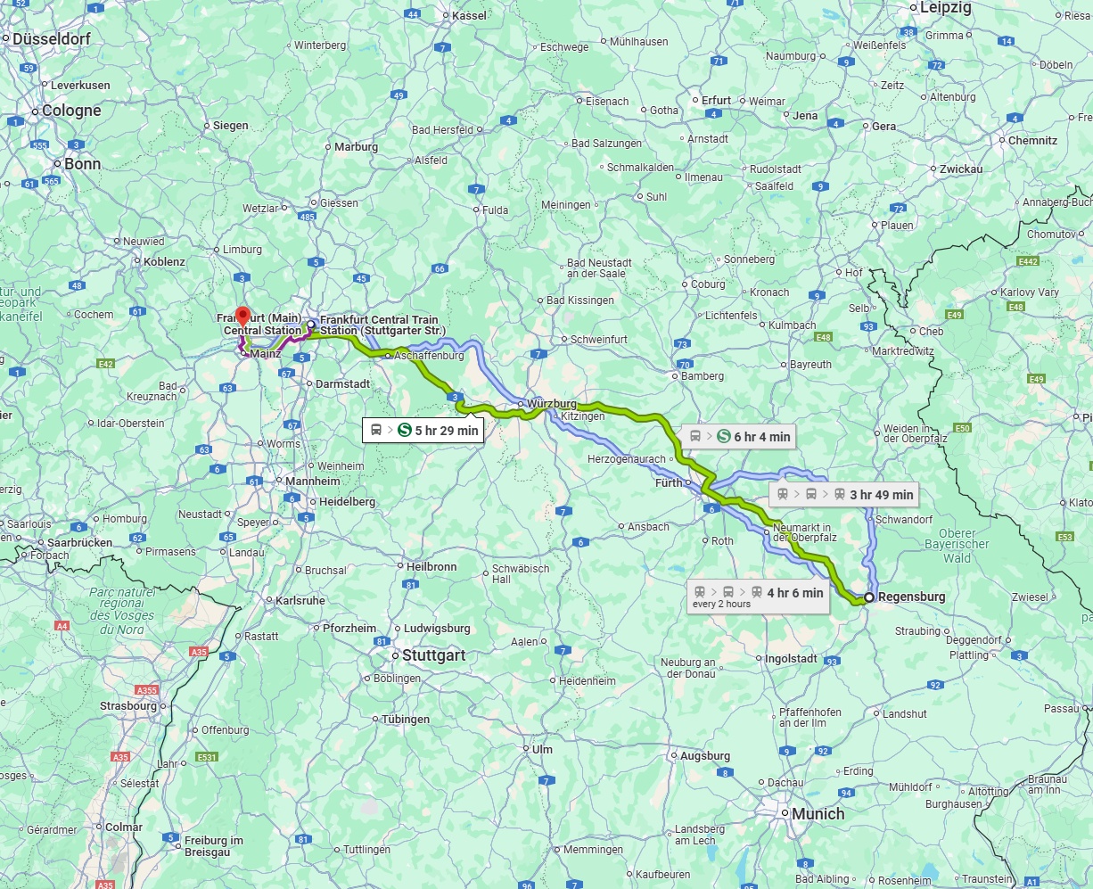 Anreise von Regensburg Zu Wiesbaden Über 