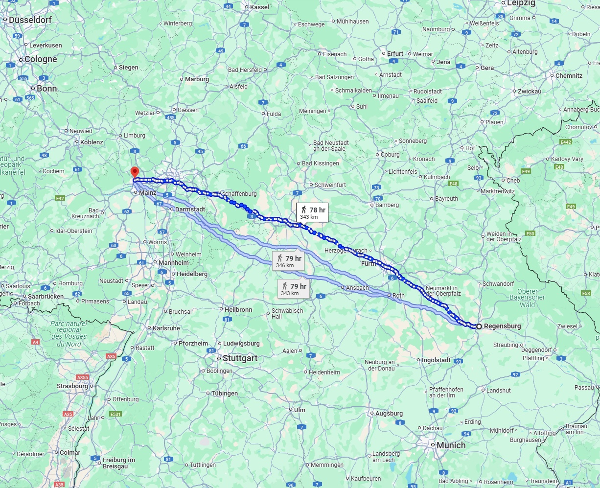Anreise von Regensburg Zu Wiesbaden Über 