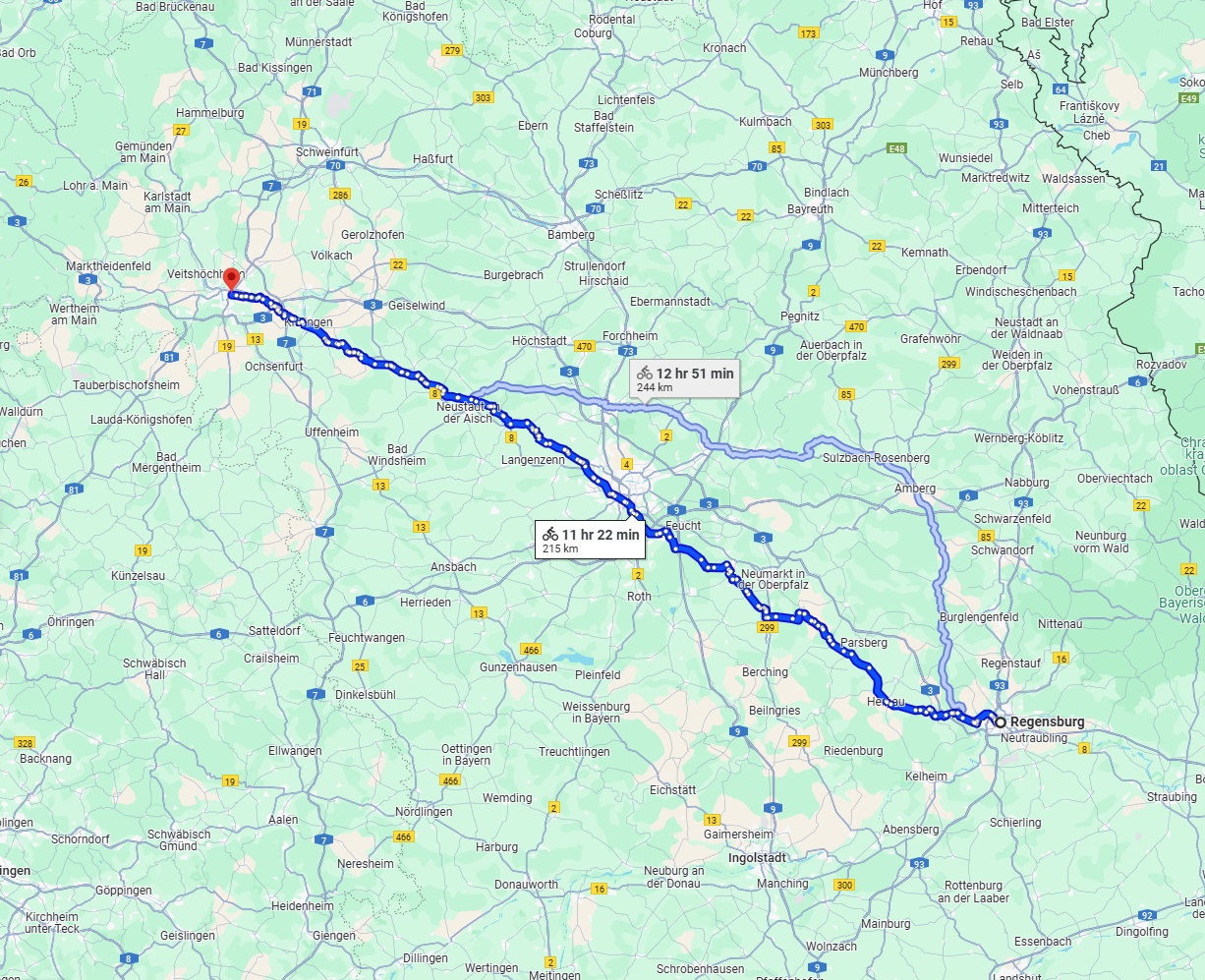 Anreise von Regensburg Zu Würzburg Über 