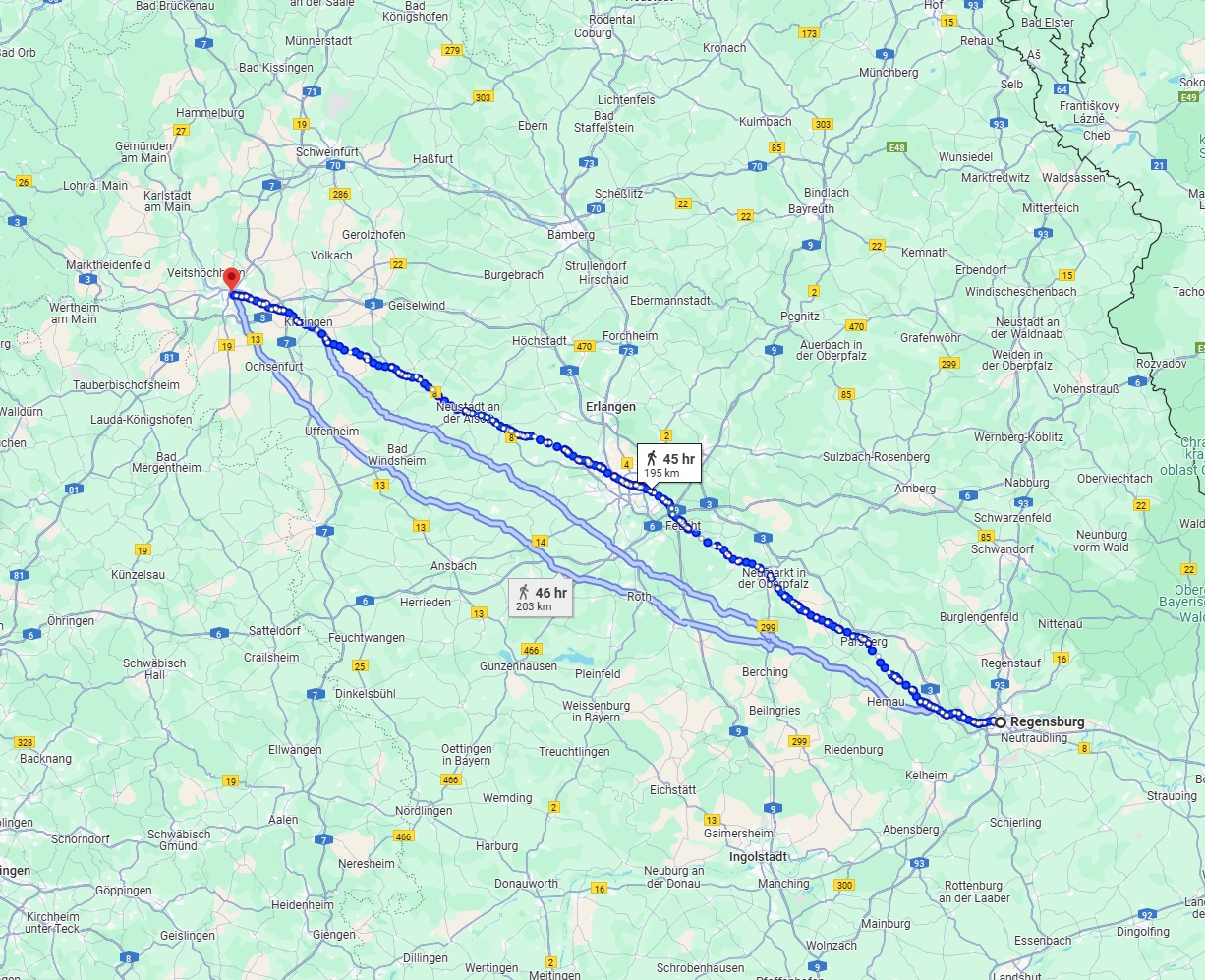 Anreise von Regensburg Zu Würzburg Über 