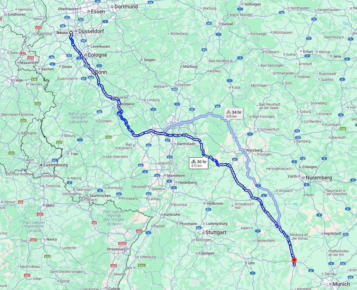 Anreise von Neuss Zu Augsburg Über 