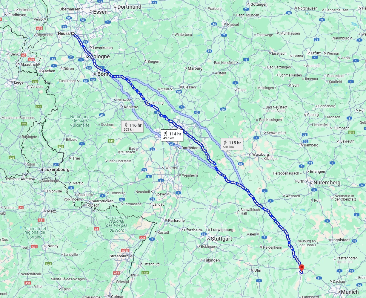 Anreise von Neuss Zu Augsburg Über 