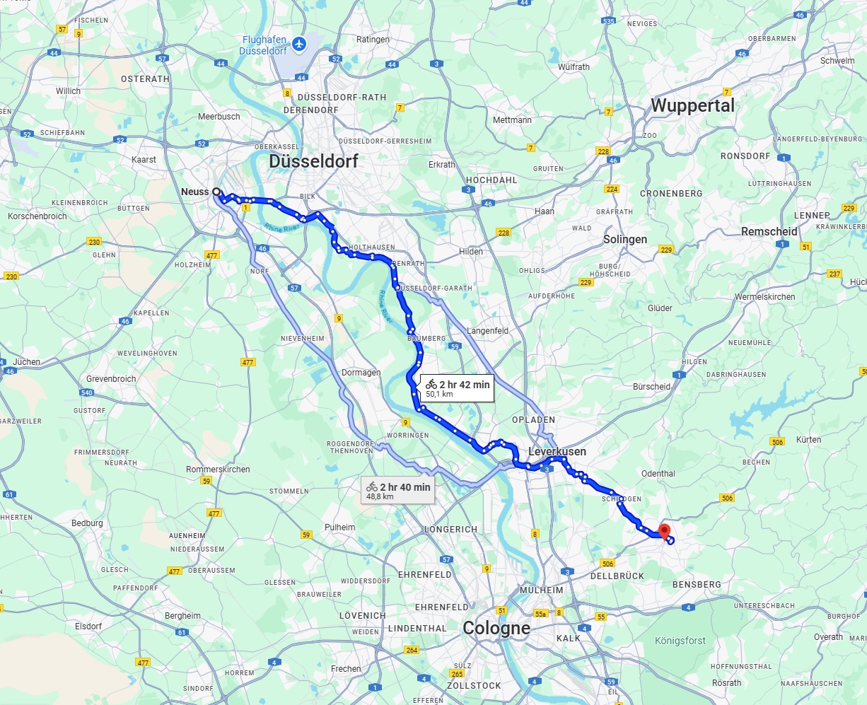 Anreise von Neuss Zu Bergisch Gladbach Über 