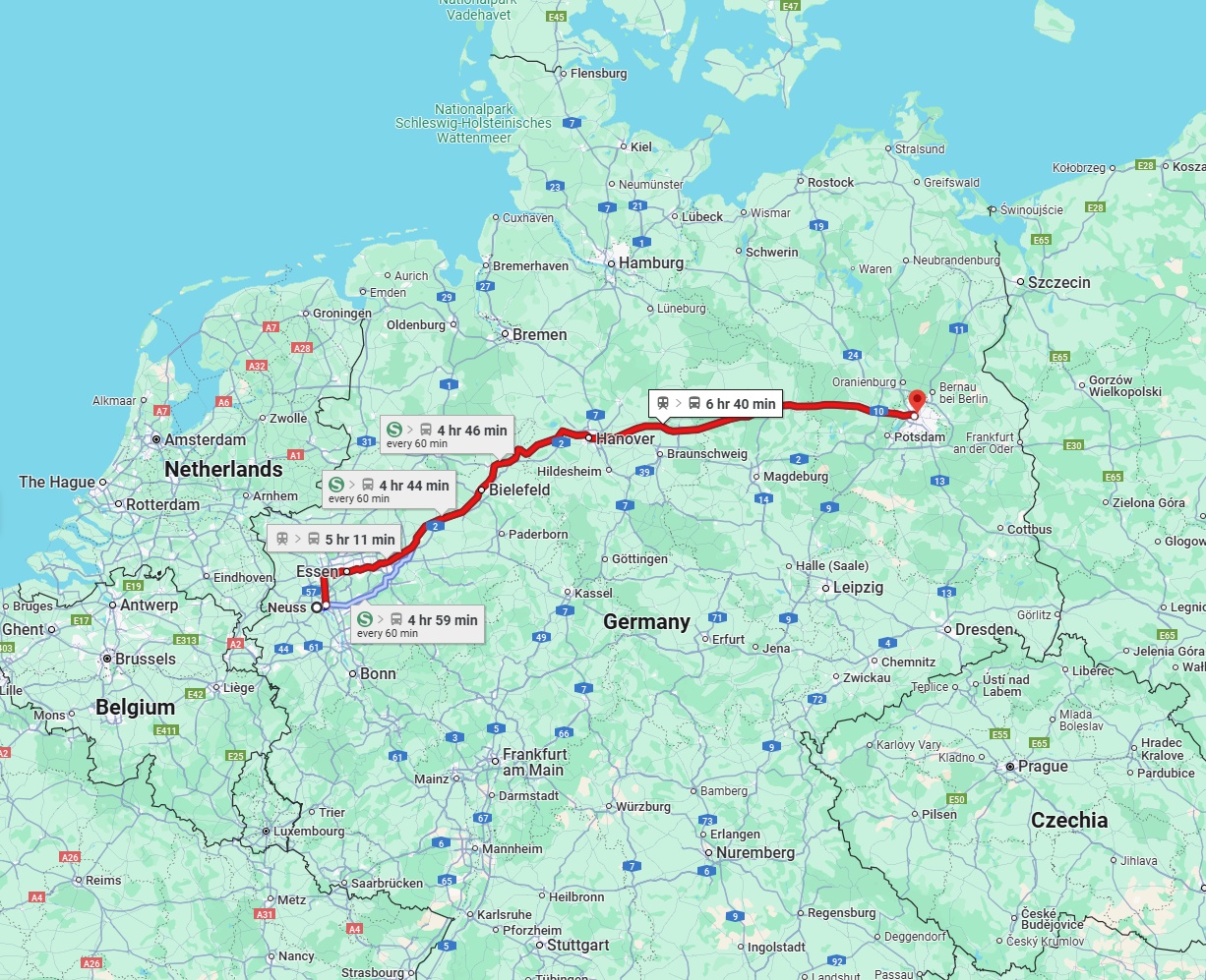 Anreise von Neuss Zu Berlin Über 