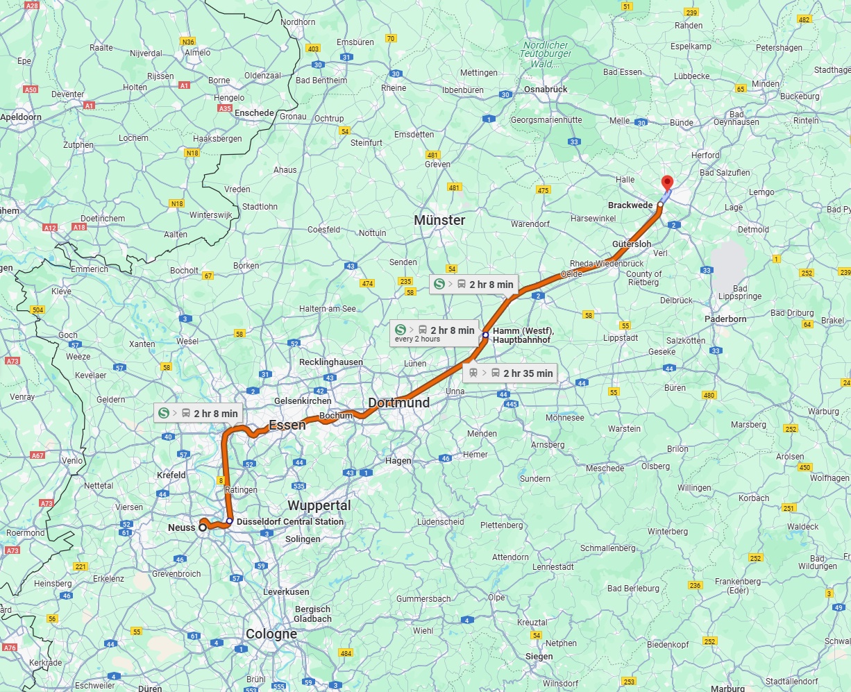 Anreise von Neuss Zu Bielefeld Über 