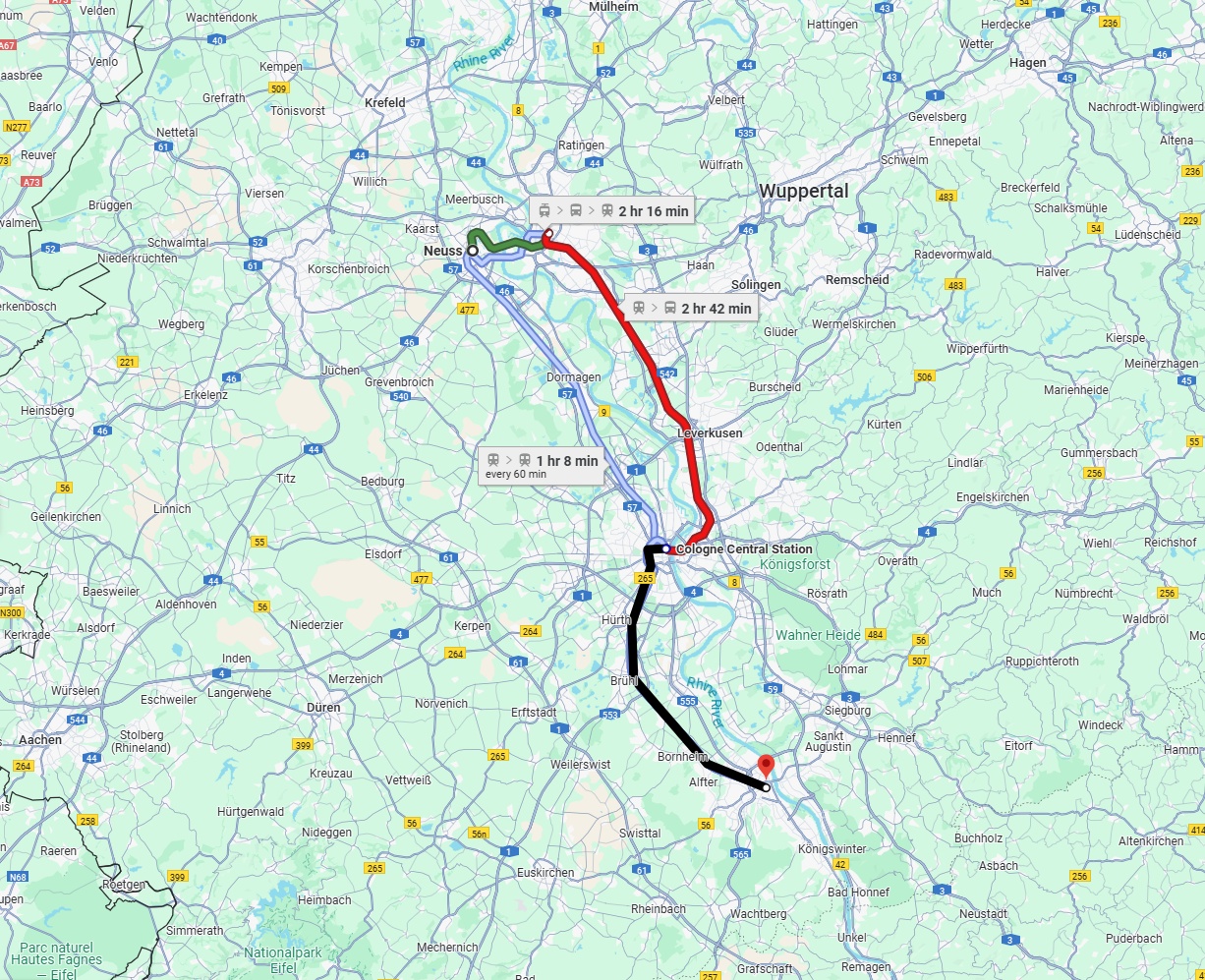 Anreise von Neuss Zu Bonn Über 