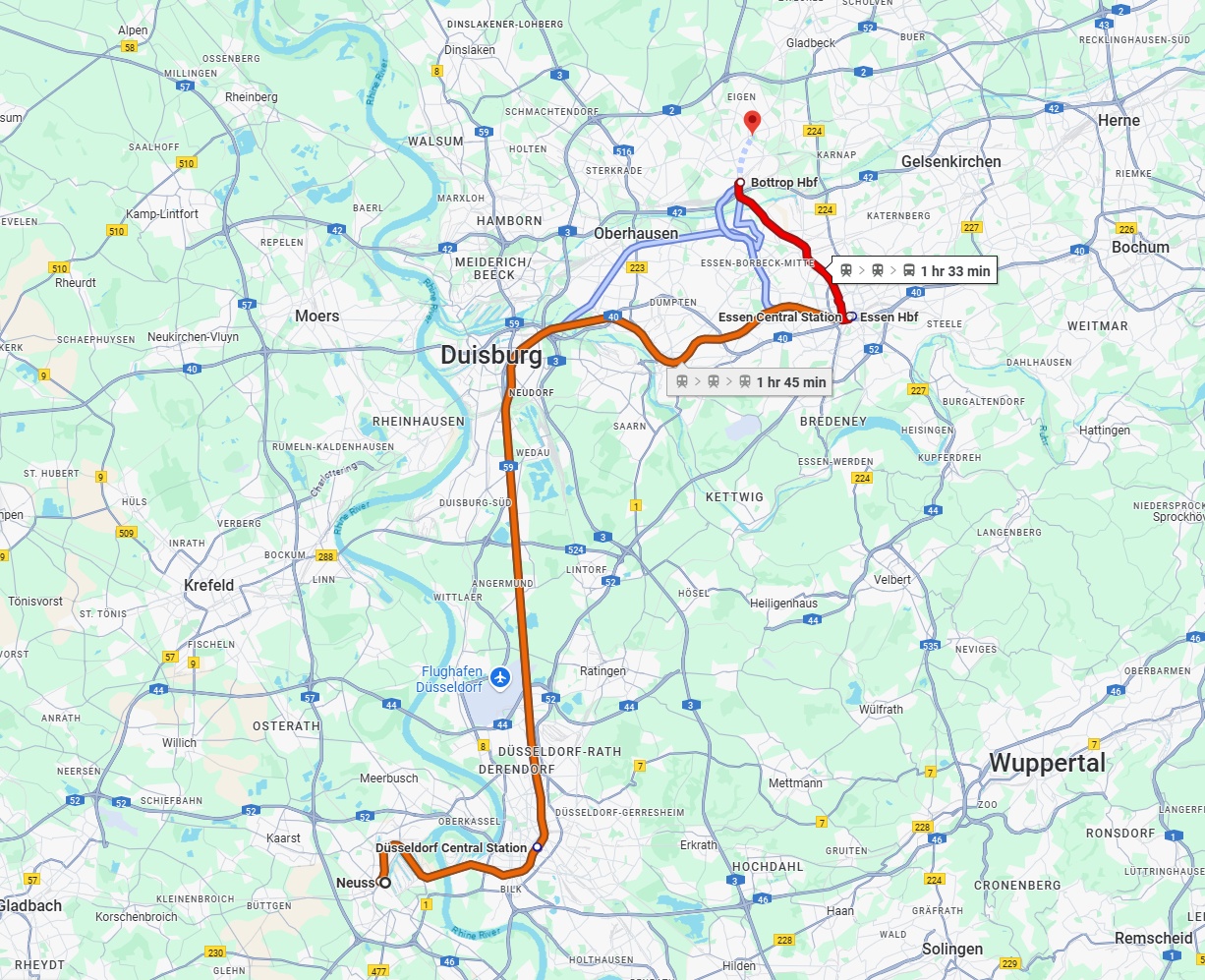 Anreise von Neuss Zu Bottrop Über 