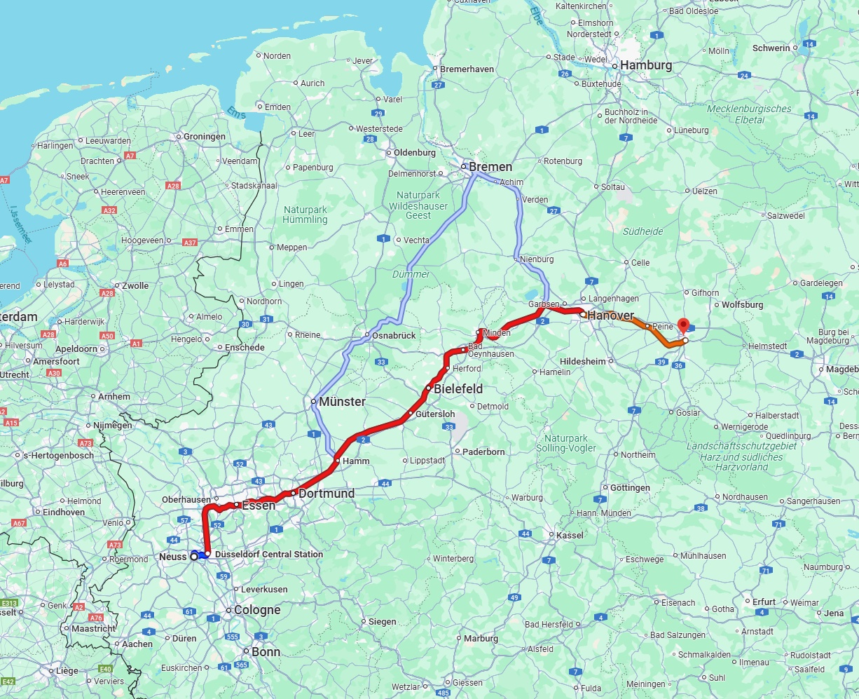 Anreise von Neuss Zu Braunschweig Über 