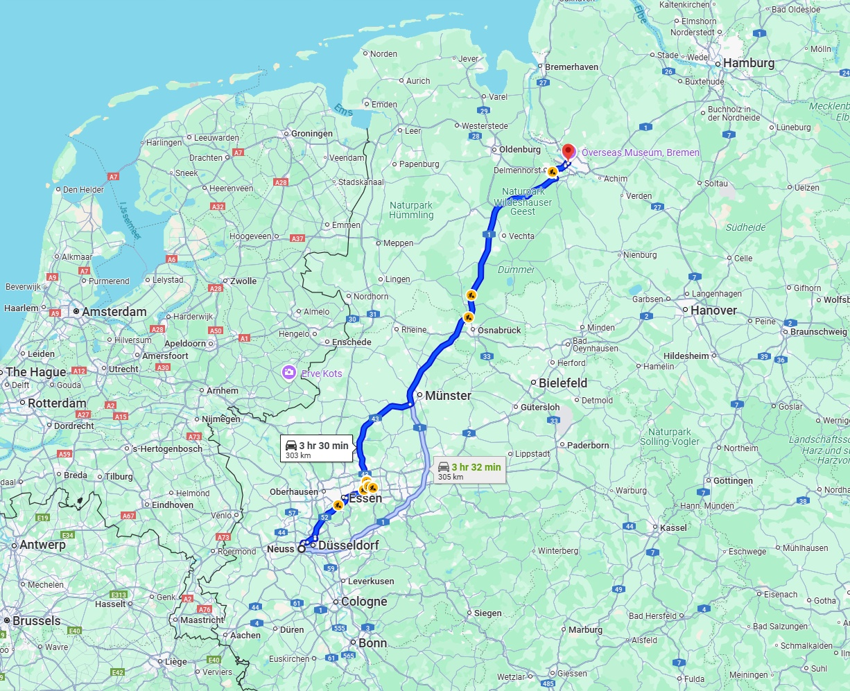 Anreise von Neuss Zu Bremen Über via A1