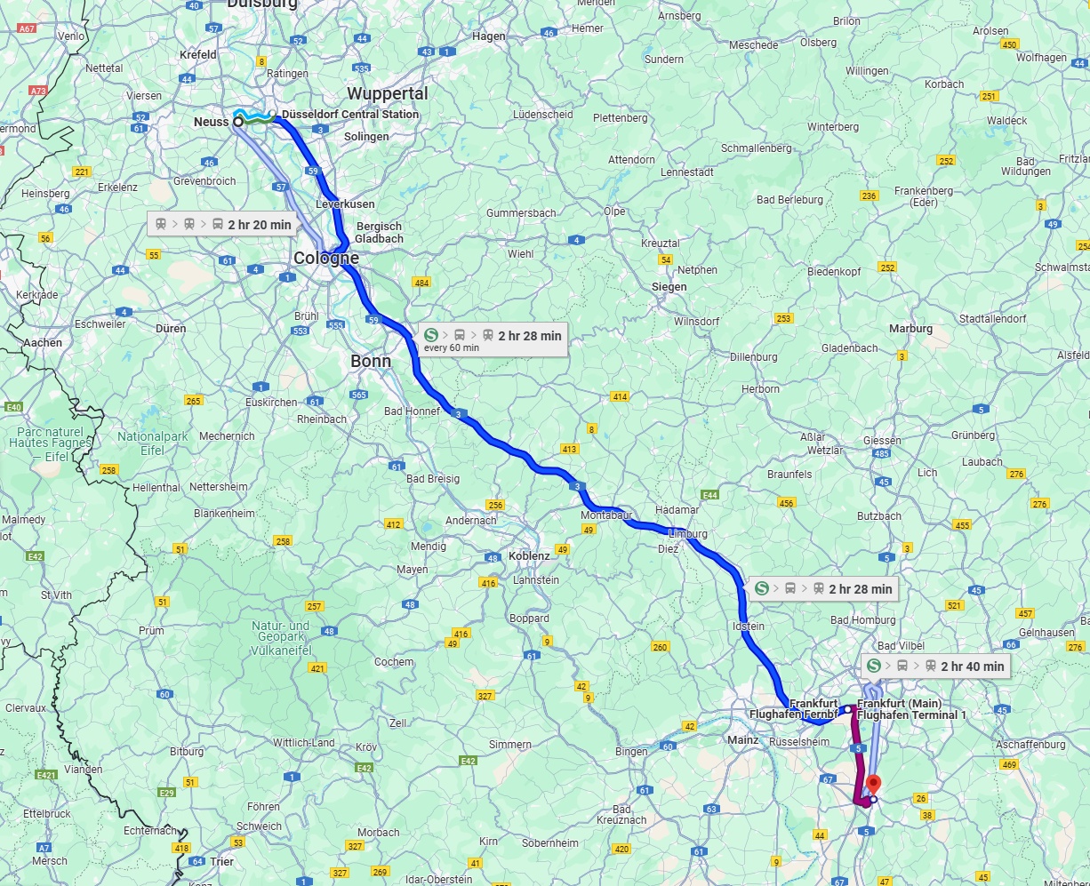 Anreise von Neuss Zu Darmstadt Über 