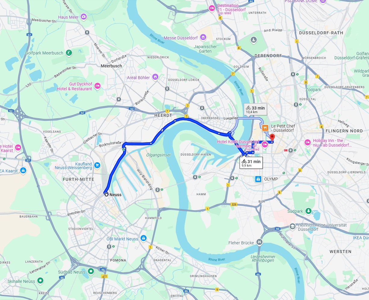 Anreise von Neuss Zu Düsseldorf Über 