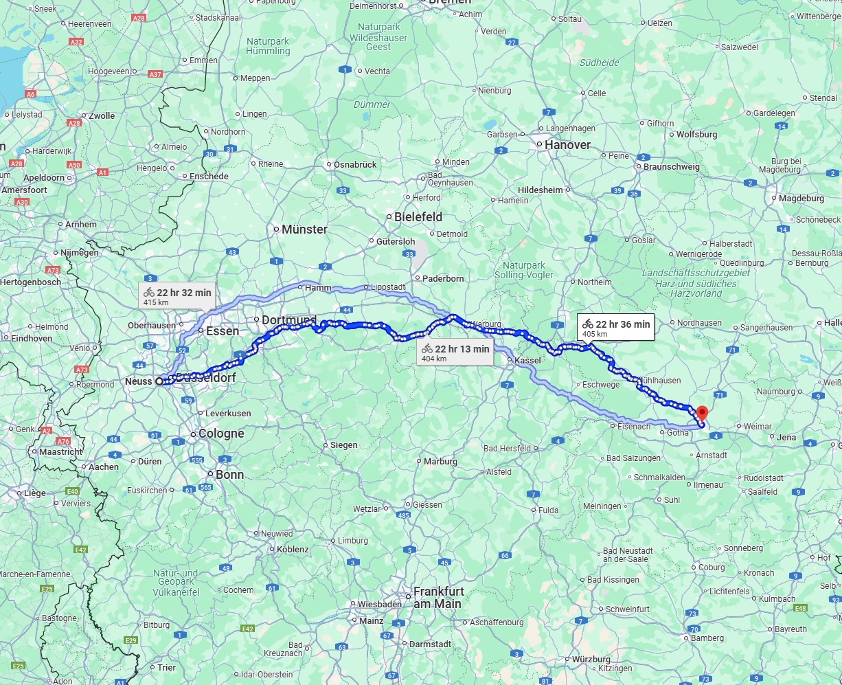 Anreise von Neuss Zu Erfurt Über 
