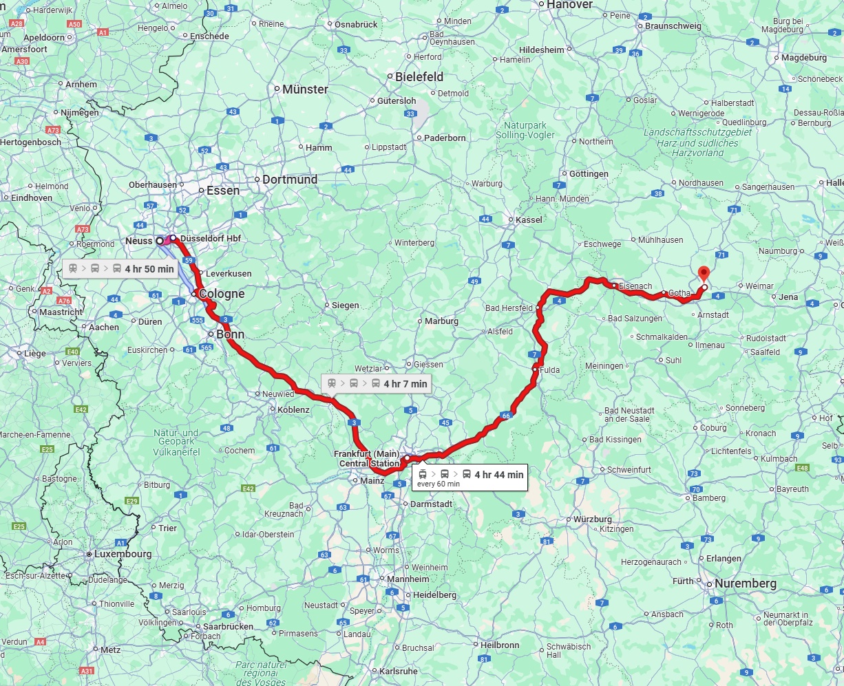 Anreise von Neuss Zu Erfurt Über 