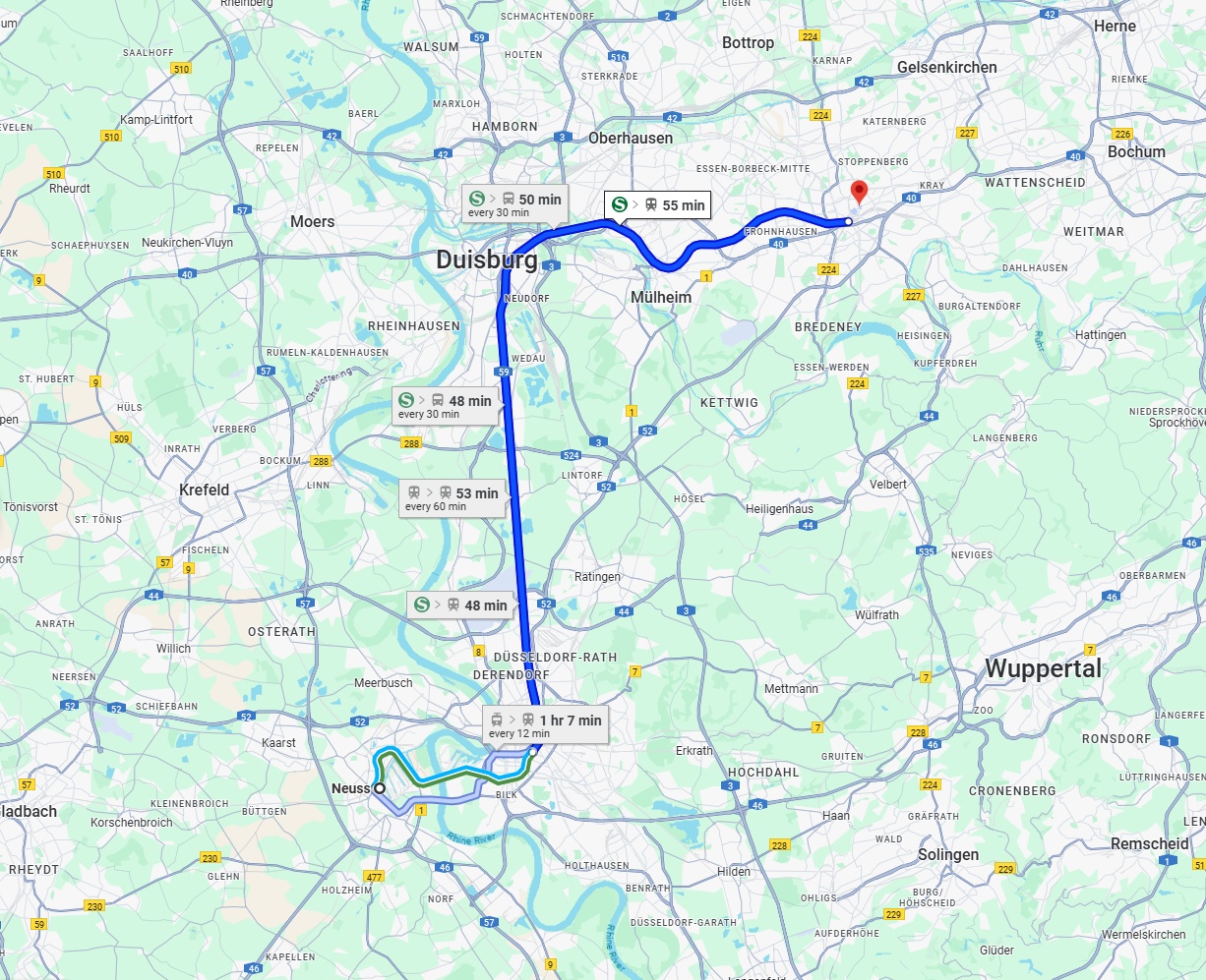 Anreise von Neuss Zu Essen Über 