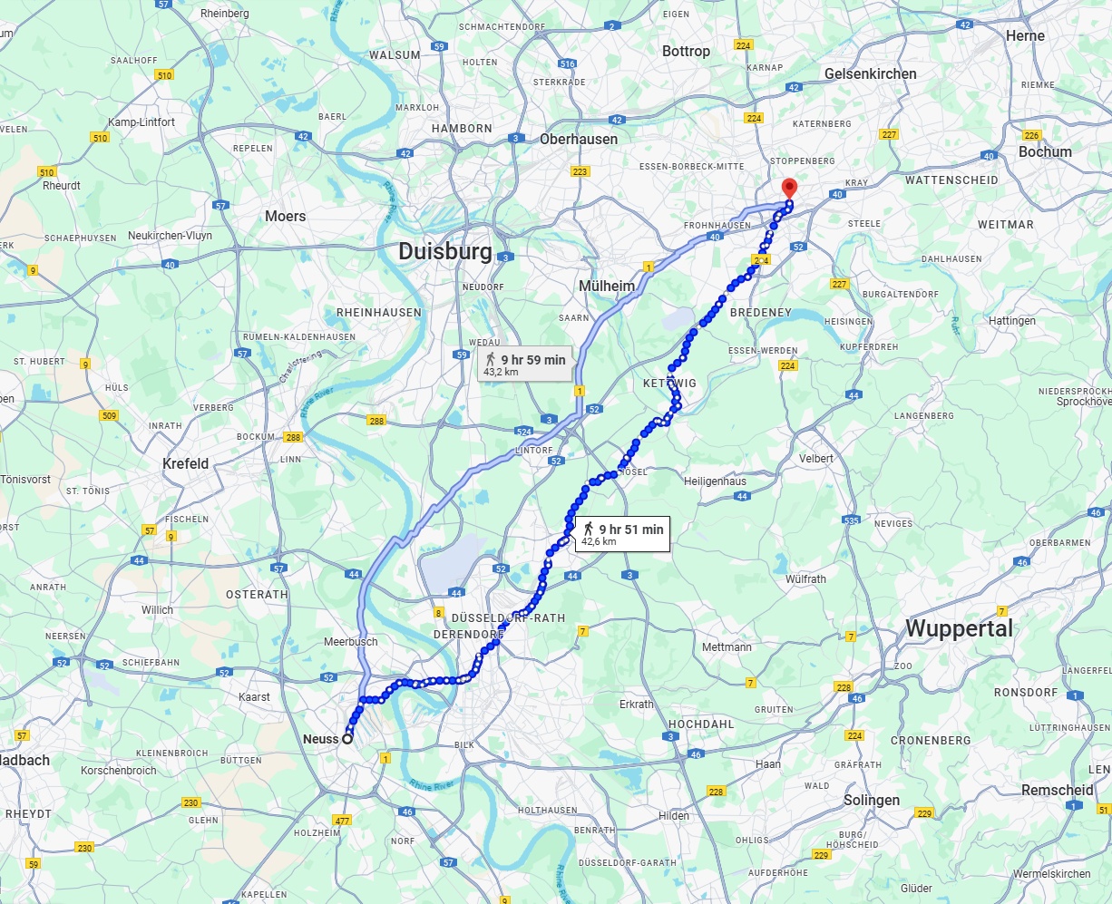 Anreise von Neuss Zu Essen Über 
