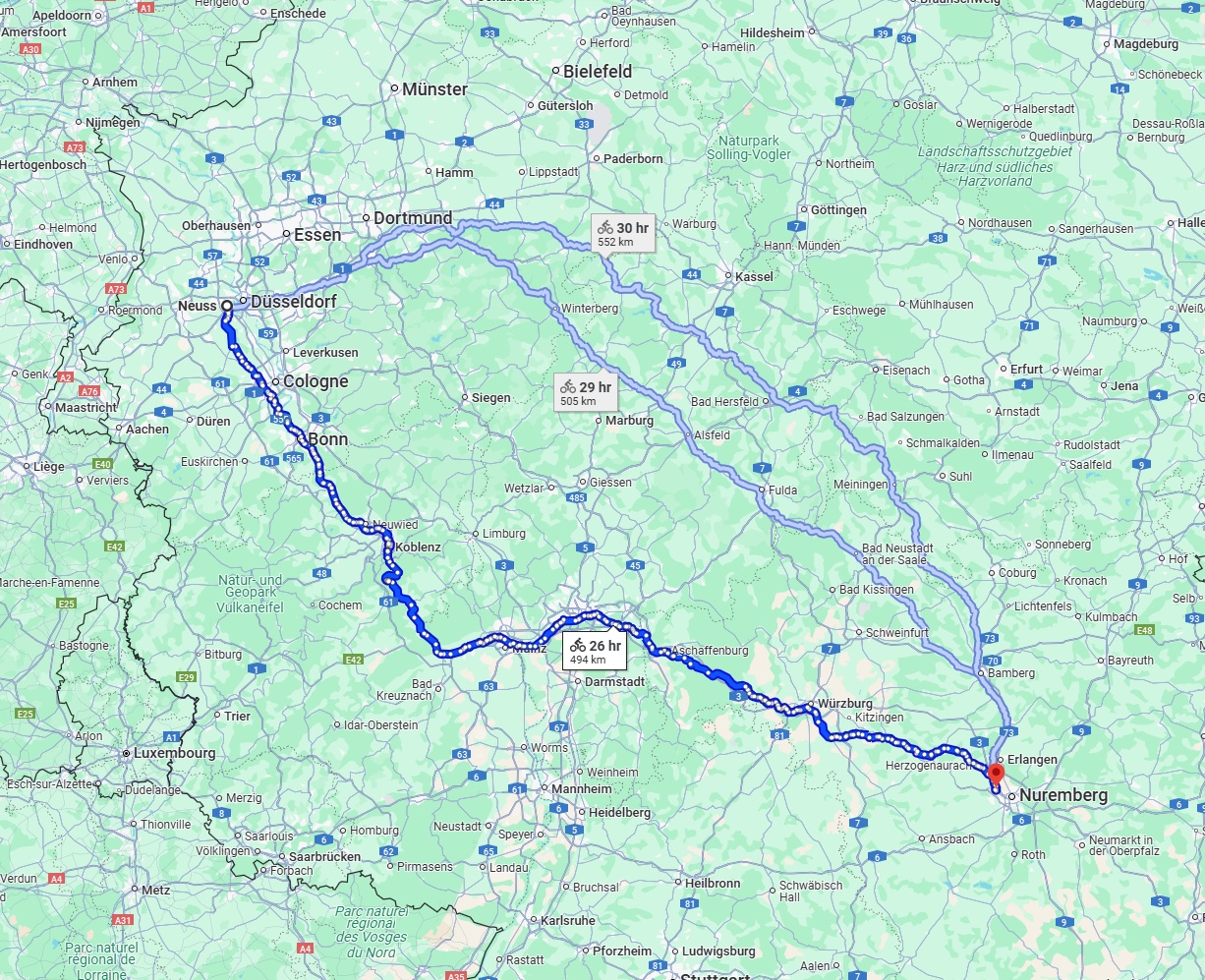 Anreise von Neuss Zu Fürth Über 