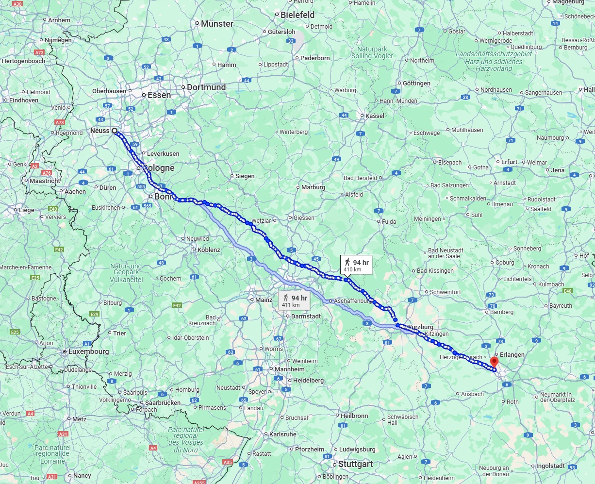Anreise von Neuss Zu Fürth Über 